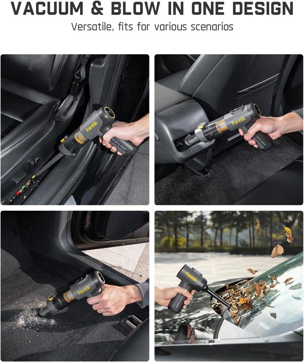 Fanttik Slim V9 Mix Aspirateur de voiture 4 en 1 Aspirateur à main sans fil 12000 PA Aspirateur à main haute performance Aspirateur portable pour l'intérieur de la voiture et de la maison