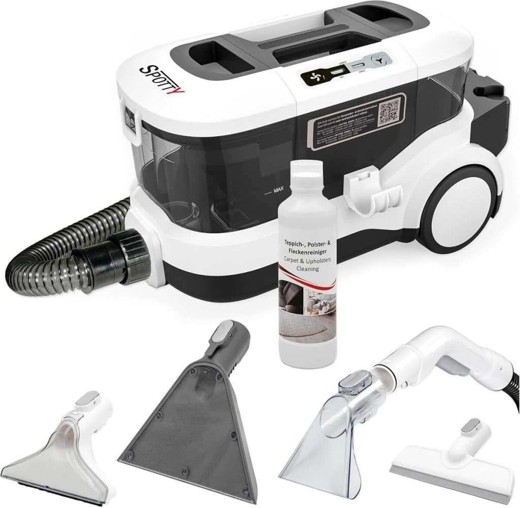 Test de la shampouineuse Spotty : puissance d'aspiration à 170 mbar