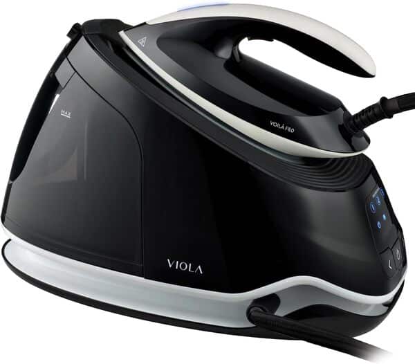 VIOLA Voilà F 8.0 Centrale Vapeur 8 Bars, Fonction Pressing 400 g/min, Autonomie Illimitée, Jet de vapeur Puissant, Défroissage Vertical, Vapeur Automatique et Silencieuse, Réservoir 1,5 l Amovible