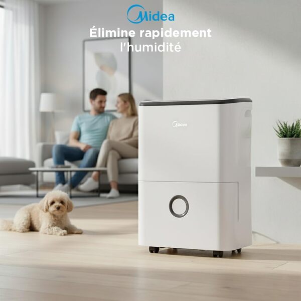 MIDEA Déshumidificateur d air Anti Moisissure 20L - WIFI/APP, Purification electrique, Adsorbeur d'humidité auto, Mode Séchage du Linge & Anti-Condensation - Dehumidifier Idéal pour 50m² [Classe énergétique A]