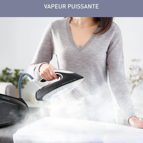 Calor Centrale Vapeur Express Anti-calc, Fonction Pressing 450 g/min, Collecteur de Calcaire Exclusif, Technologie Sans Réglages SV8055C0