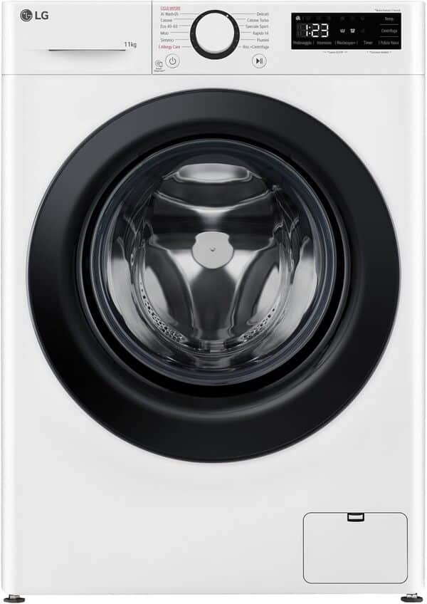 LG AI DD F4R3011NSWB Machine à laver Charge frontale Série R3, 11kg, 1400 tr/min, AIWash, Lavage à la vapeur, Moteur Direct Drive, Smart Diagnosis, Autonome, Blanche, 60 x 85 x 56,5 cm [Classe énergétique A]