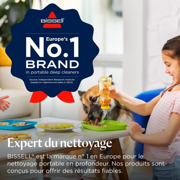 BISSELL SpotClean ProHeat Advanced, Shampouineuse, Shampouineuse Canapé Compact Multi-surfaces, Nettoyeur Canapé Tissu Moteur 1125W, Triple Nettoyage taches tenaces, Filaire, 3924N