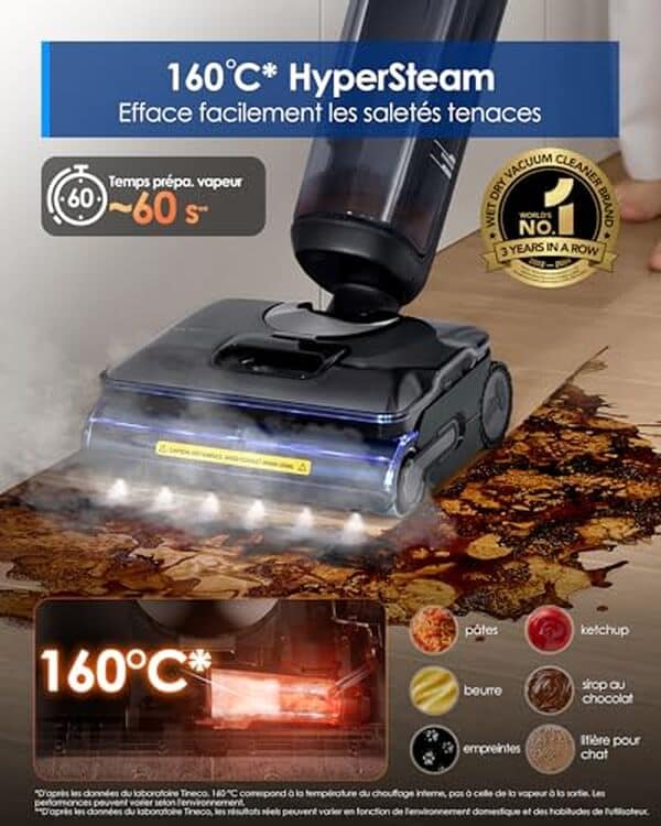 Comparatif complet du tineco Floor One S7 Steam, l'aspirateur balai vapeur sans fil 2 en 1, pour un nettoyage efficace de votre maison.
