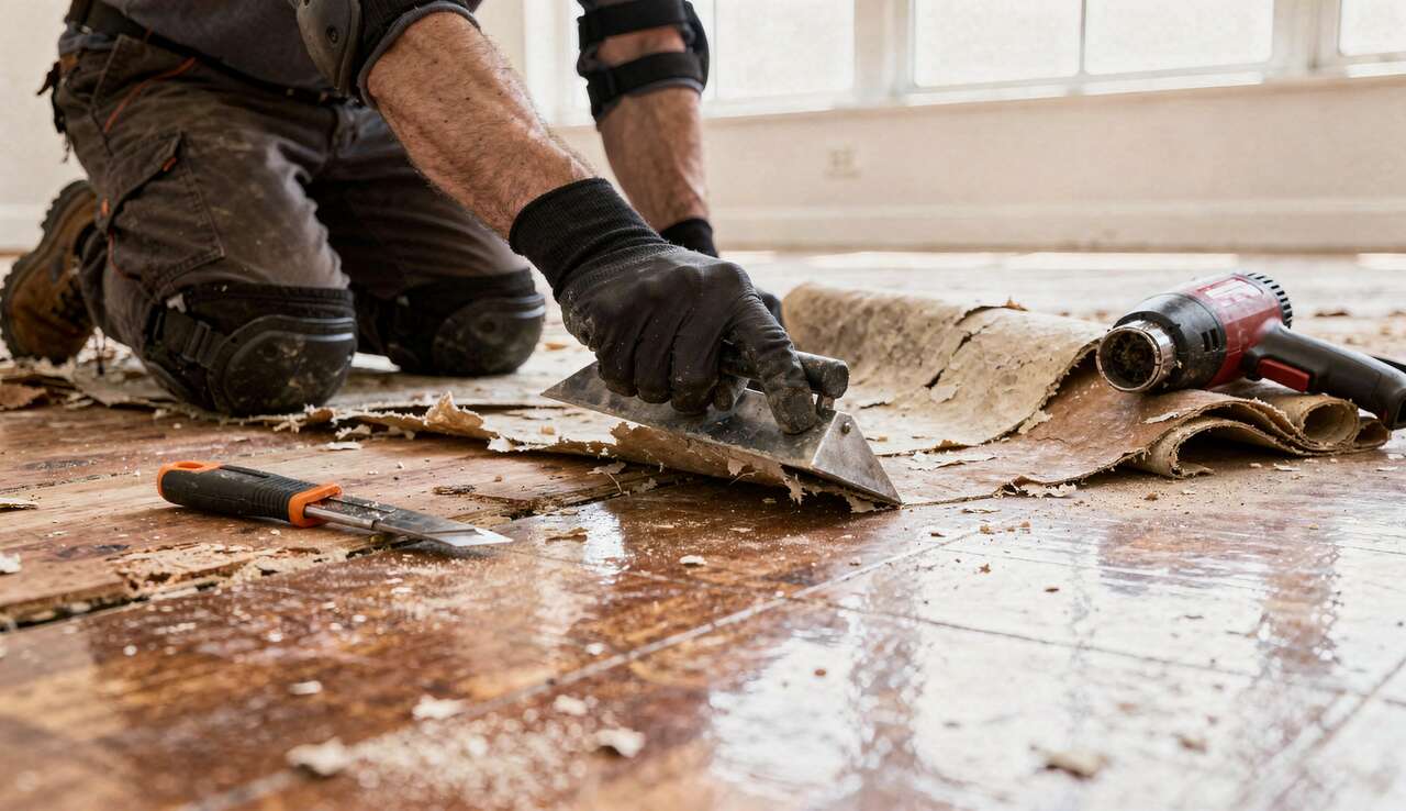 &eacute;tapes cl&eacute;s pour d&eacute;caper un sol en lino