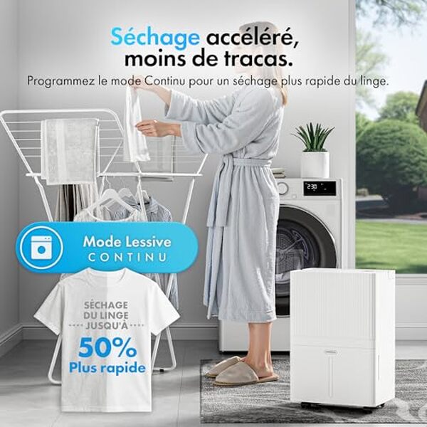 Découvrez notre avis détaillé sur le déshumidificateur VonHaus 30 L/jour : efficacité, connectivité Wi-Fi et performances pour un intérieur sain