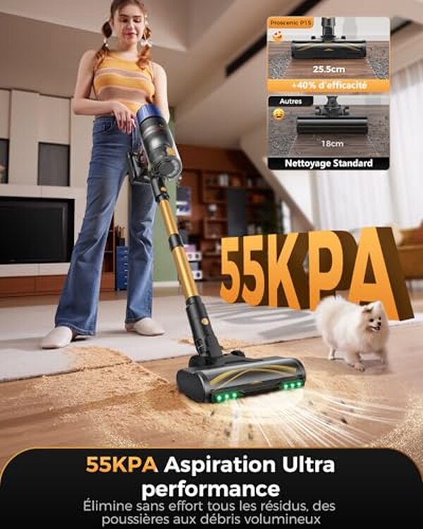 Découvrez notre test complet de l'aspirateur Proscenic P15 : un modèle sans fil puissant et polyvalent. Efficacité, autonomie et maniabilité au rendez-vous, lisez notre analyse détaillée  !