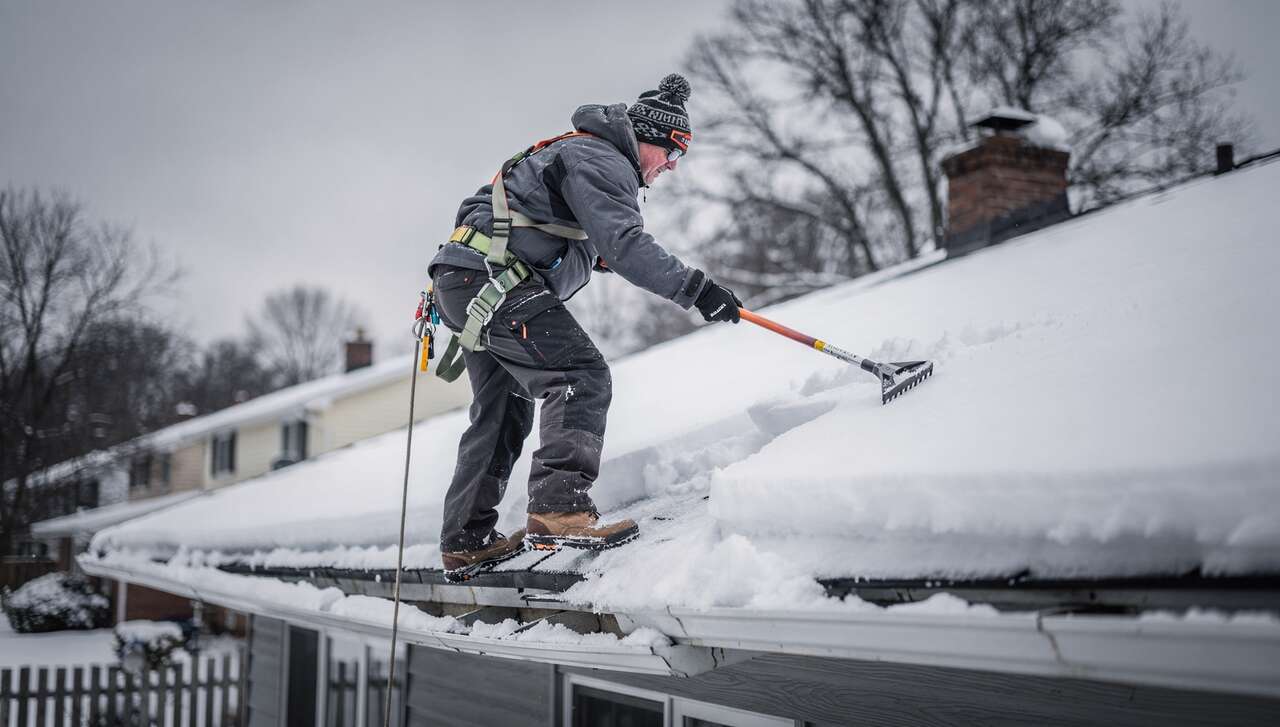Comment nettoyer efficacement sa toiture en hiver ?