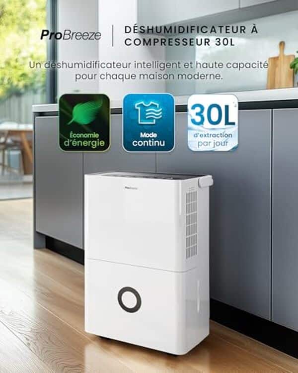 Découvrez notre test complet du déshumidificateur connecté Pro Breeze 30L/jour : efficacité, fonctionnalités et conseils d'utilisation pour améliorer la qualité de l'air intérieur.