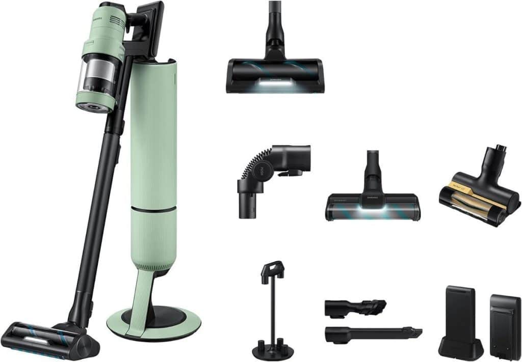 Test de l'aspirateur balai Samsung Bespoke AI Jet Ultra menthe