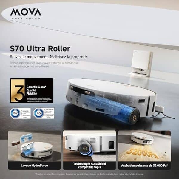 Découvrez notre test complet du MOVA S70 Ultra : performances, intelligence artificielle et capacités de lavage d'un robot aspirateur haut de gamme pour un nettoyage automatisé et efficace. 