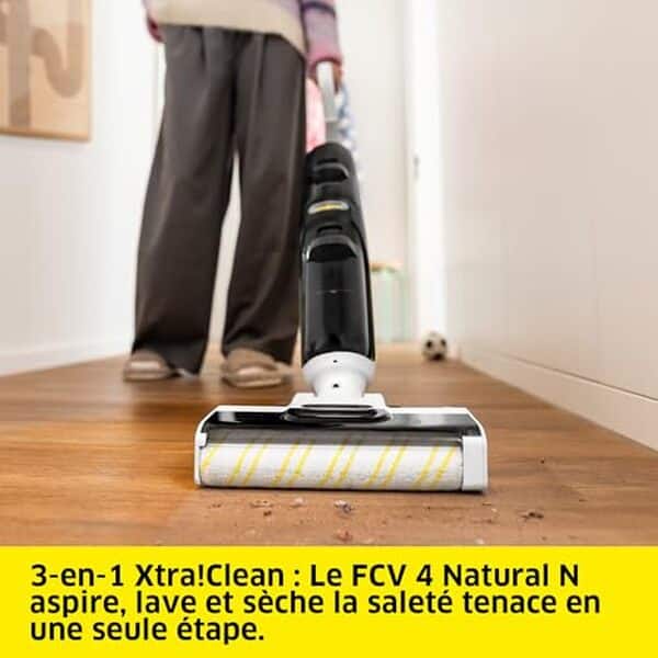 Découvrez notre test complet du Kärcher FCV 4 natural n, l'aspirateur sans fil performant avec 4 modes de nettoyage adaptés à tous vos besoins. Avis détaillé et caractéristiques. 