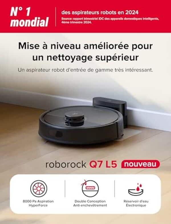 Découvrez notre test complet du Roborock Q7 L5 : performances, intelligence artificielle et efficacité de nettoyage. Avis détaillé et conseils d'achat. 