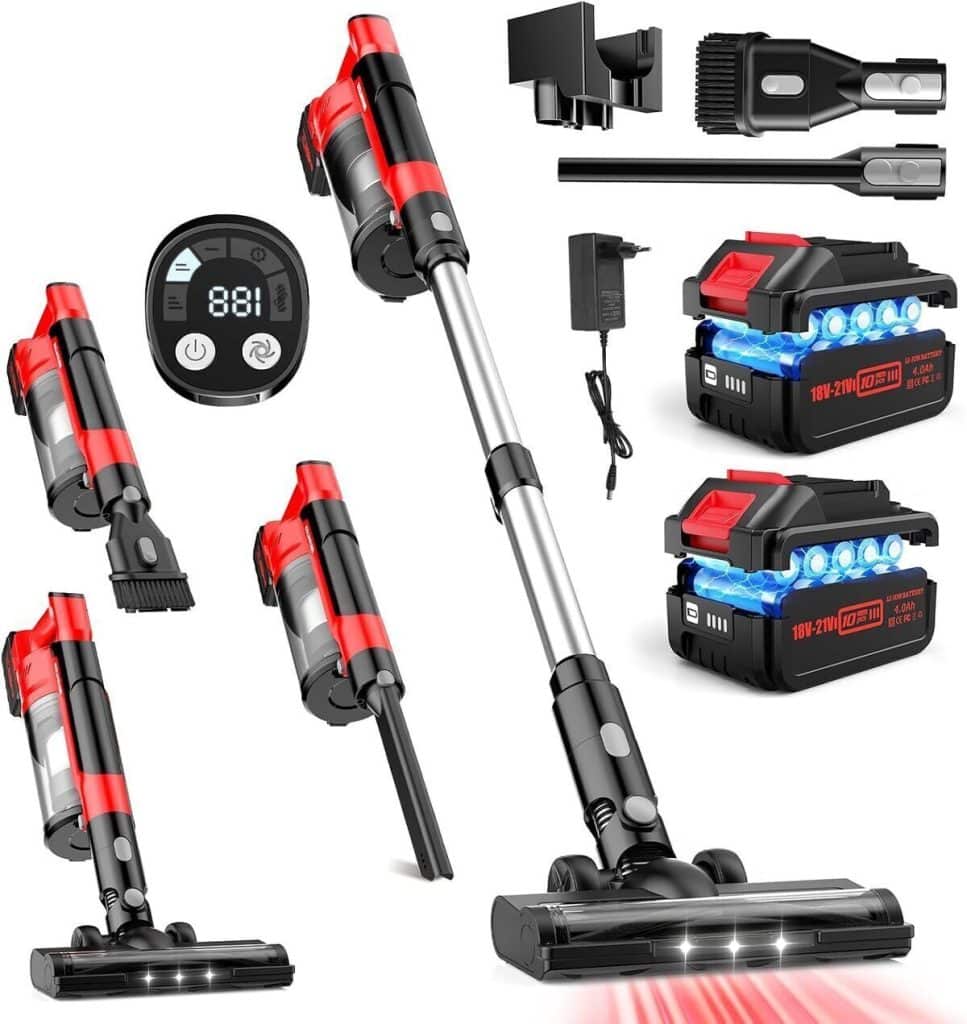 Test : aspirateur balai 60KPa sans fil puissant de 700W avec brosse anti-enchevêtrement