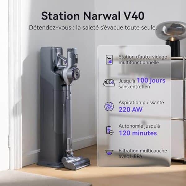 Découvrez notre avis complet sur le Narwal V40, l'aspirateur balai sans fil haute performance. Puissance, autonomie et praticité : tous les détails de ce modèle innovant. 