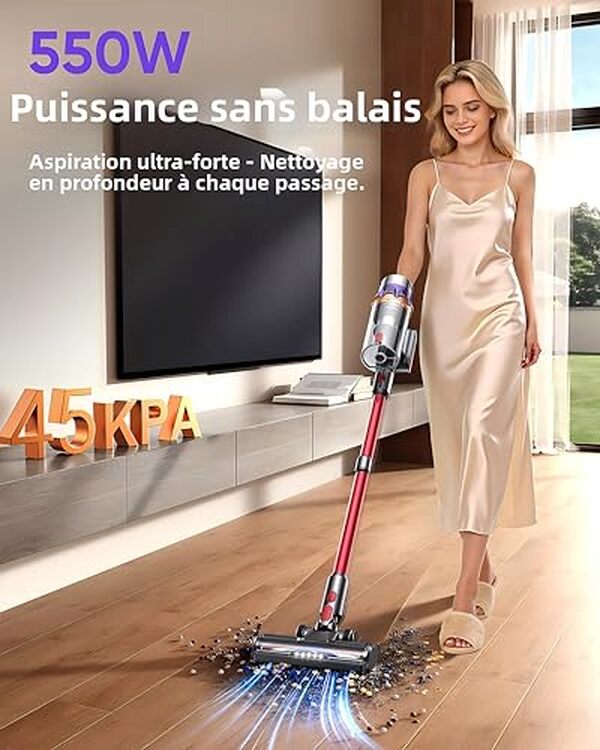 Découvrez notre test détaillé de l'aspirateur balai sans fil 550W rouge oxydé : performances, avantages et inconvénients pour bien choisir votre aspirateur.