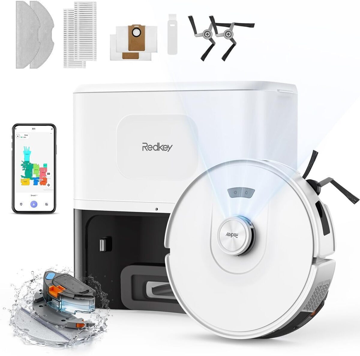 Test : redkey D8, aspirateur robot laveur ultra puissant avec vidage automatique