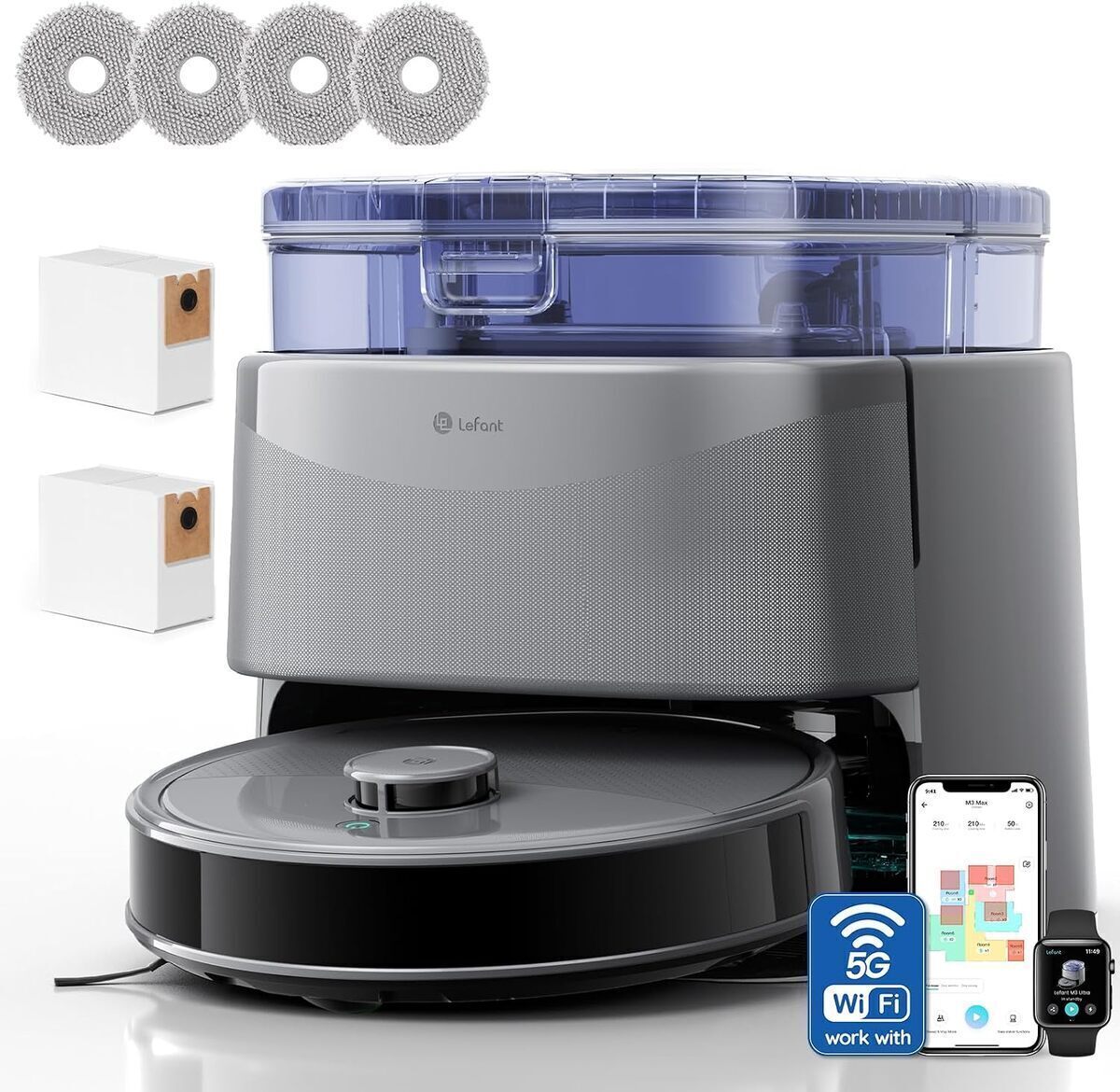 Test : robot aspirateur laveur Lefant M3Ultra et sa puissance de 23000Pa